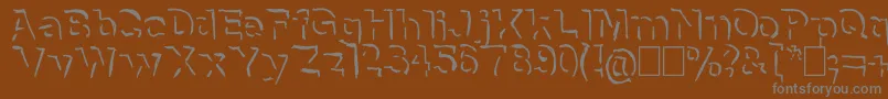 フォントNeneWenoShadowHandwrite – 茶色の背景に灰色の文字