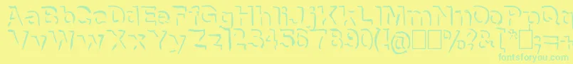 NeneWenoShadowHandwrite Font – Green Fonts on Yellow Background