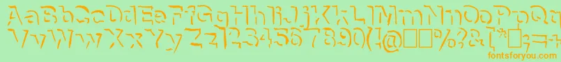 NeneWenoShadowHandwrite Font – Orange Fonts on Green Background