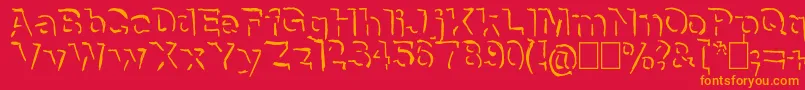 fuente NeneWenoShadowHandwrite – Fuentes Naranjas Sobre Fondo Rojo