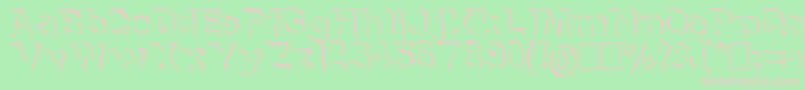 NeneWenoShadowHandwrite Font – Pink Fonts on Green Background