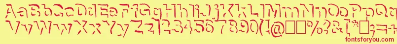 Шрифт NeneWenoShadowHandwrite – красные шрифты на жёлтом фоне