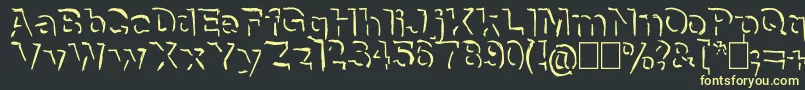 NeneWenoShadowHandwrite Font – Yellow Fonts on Black Background