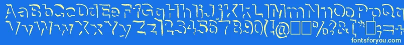 フォントNeneWenoShadowHandwrite – 黄色の文字、青い背景