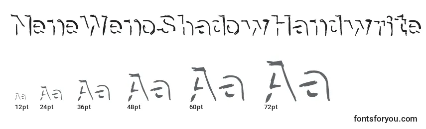 Größen der Schriftart NeneWenoShadowHandwrite