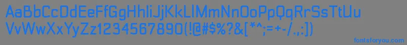 フォントTransmuteRg – 灰色の背景に青い文字