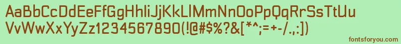 TransmuteRg-fontti – ruskeat fontit vihreällä taustalla