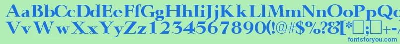 TeronodisplaysskRegular Font – Blue Fonts on Green Background