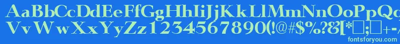 TeronodisplaysskRegular Font – Green Fonts on Blue Background