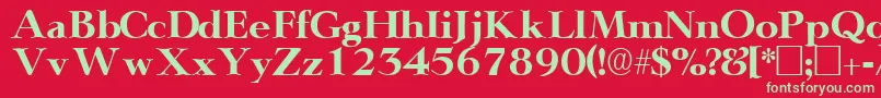 TeronodisplaysskRegular Font – Green Fonts on Red Background