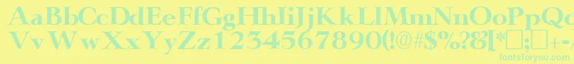 TeronodisplaysskRegular Font – Green Fonts on Yellow Background