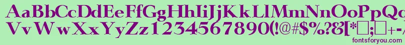 Шрифт TeronodisplaysskRegular – фиолетовые шрифты на зелёном фоне