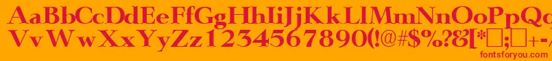 TeronodisplaysskRegular-fontti – punaiset fontit oranssilla taustalla