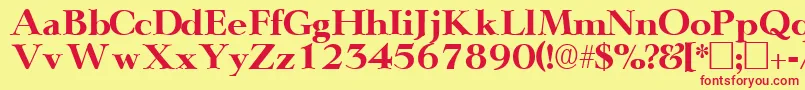TeronodisplaysskRegular Font – Red Fonts on Yellow Background