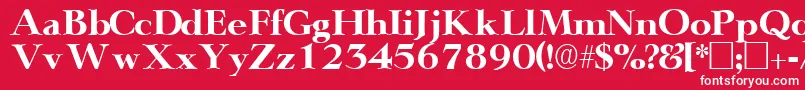 TeronodisplaysskRegular-Schriftart – Weiße Schriften auf rotem Hintergrund