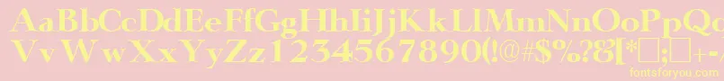TeronodisplaysskRegular Font – Yellow Fonts on Pink Background