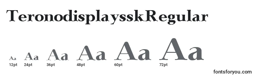 Размеры шрифта TeronodisplaysskRegular