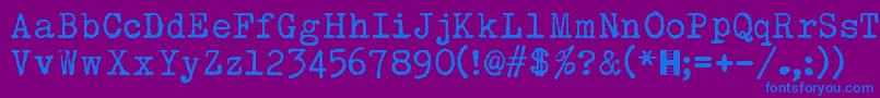 フォントHollywoodStarfire – 紫色の背景に青い文字