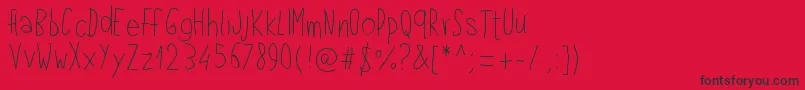 Pwlefthand Font – Black Fonts on Red Background
