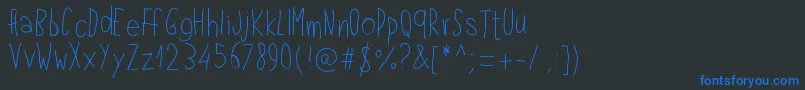 Pwlefthand Font – Blue Fonts on Black Background