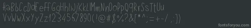 Pwlefthand Font – Gray Fonts on Black Background