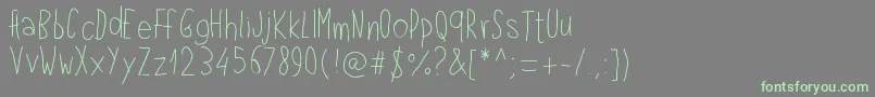 Pwlefthand Font – Green Fonts on Gray Background
