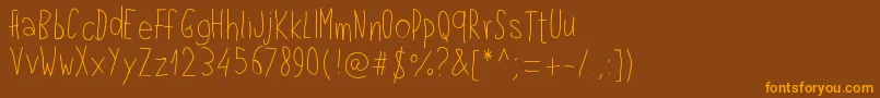 Pwlefthand Font – Orange Fonts on Brown Background