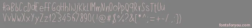 Pwlefthand Font – Pink Fonts on Gray Background