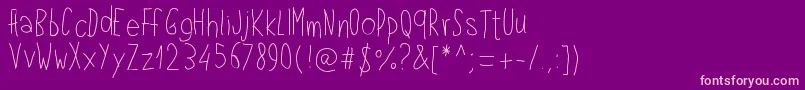 Pwlefthand Font – Pink Fonts on Purple Background