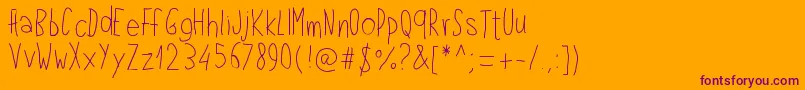 Pwlefthand Font – Purple Fonts on Orange Background