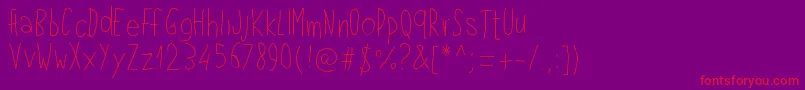 フォントPwlefthand – 紫の背景に赤い文字