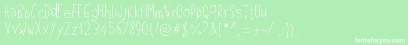 Pwlefthand Font – White Fonts on Green Background