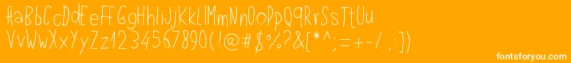 Pwlefthand Font – White Fonts on Orange Background