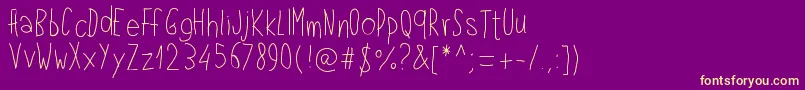 Pwlefthand Font – Yellow Fonts on Purple Background