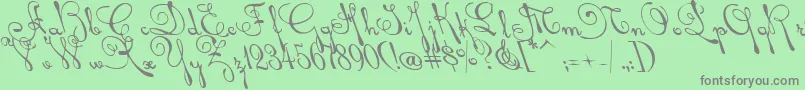 Rhalinaleft Font – Gray Fonts on Green Background