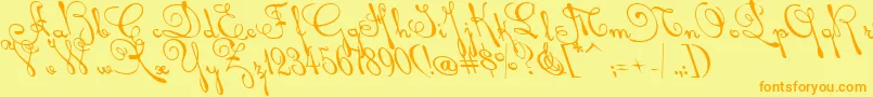 Rhalinaleft Font – Orange Fonts on Yellow Background
