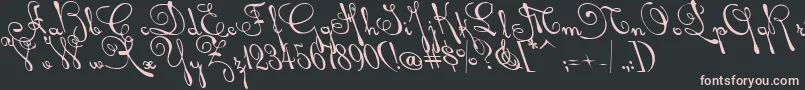Rhalinaleft Font – Pink Fonts on Black Background