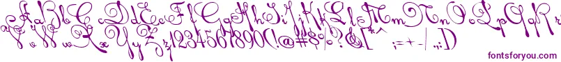 Rhalinaleft Font – Purple Fonts on White Background