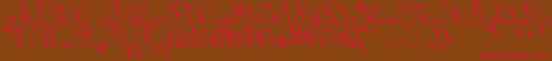 Rhalinaleft Font – Red Fonts on Brown Background