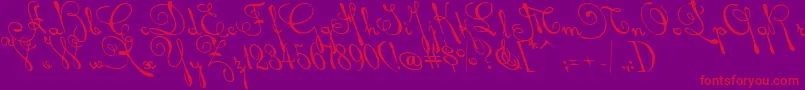 Rhalinaleft Font – Red Fonts on Purple Background