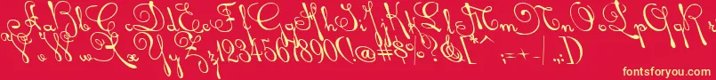 Rhalinaleft Font – Yellow Fonts on Red Background