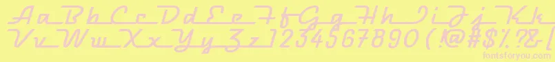 HoodOrnament Font – Pink Fonts on Yellow Background