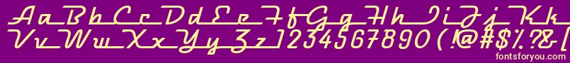 フォントHoodOrnament – 紫の背景に黄色のフォント