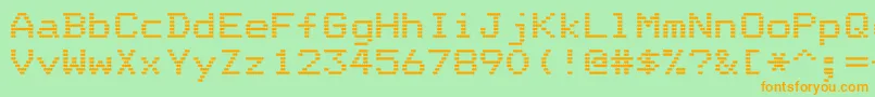 DotriceBold Font – Orange Fonts on Green Background