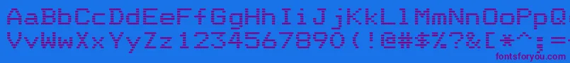 DotriceBold-Schriftart – Violette Schriften auf blauem Hintergrund