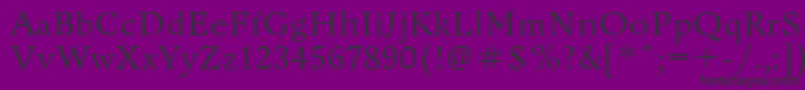 フォントBannikovac – 紫の背景に黒い文字