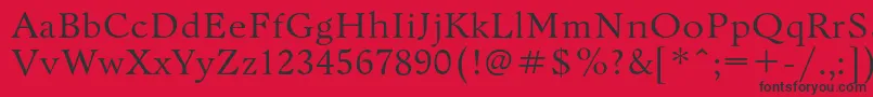 Bannikovac-Schriftart – Schwarze Schriften auf rotem Hintergrund