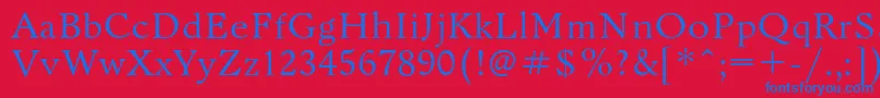 Bannikovac Font – Blue Fonts on Red Background