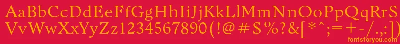 Bannikovac Font – Orange Fonts on Red Background