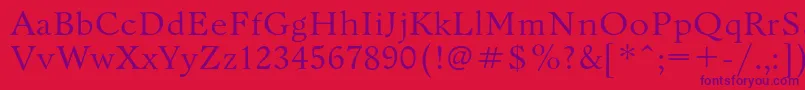 フォントBannikovac – 赤い背景に紫のフォント